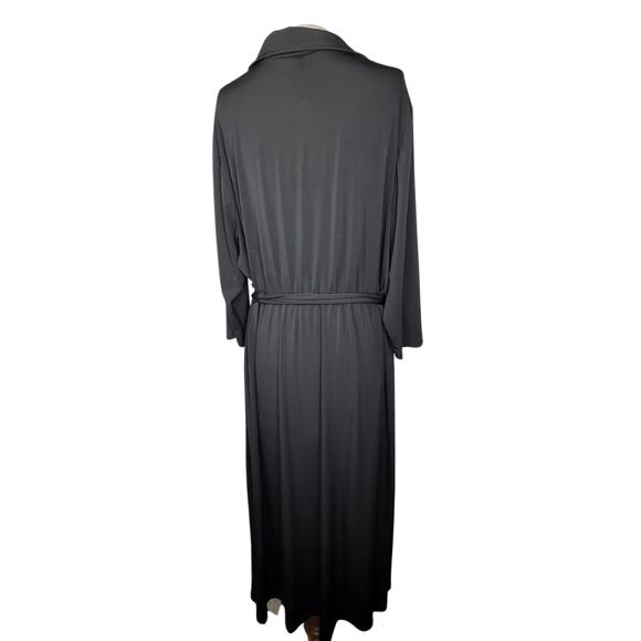 Black Faux Wrap Dress Size 2X - Picture 2 of 3